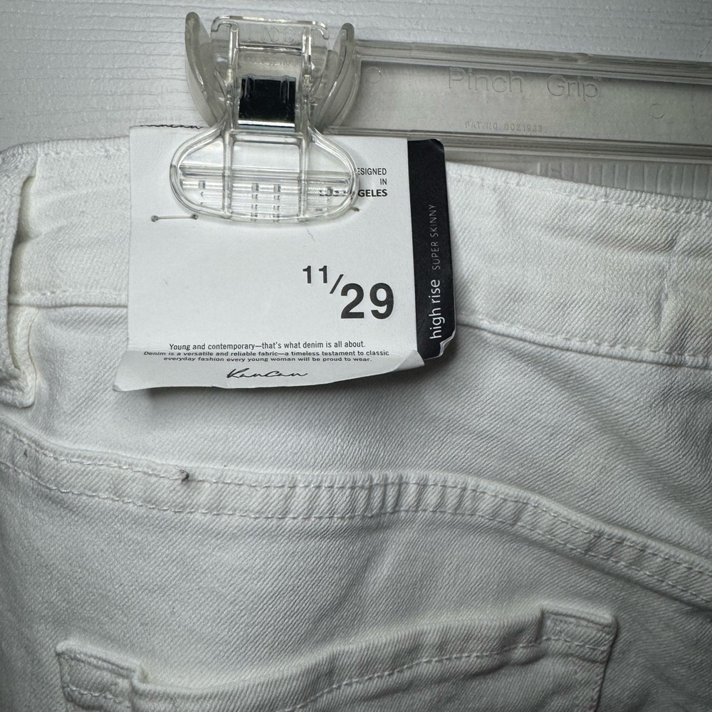 KanCan White Denim Jeans High Rise Skinny Ankle Fly Button NWT - Picture 10 of 12